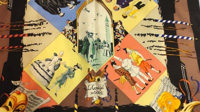 Lot 1224 - Hermès Silk Scarf 'Carnaval de Venise', designed by Hubert de Watrigant depicting a Venetian...