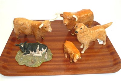 Lot 20 - Four Beswick figures and a Border Fine Art group