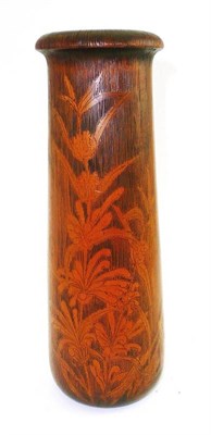 Lot 41 - A decorative treen vase stamped Scott & Co and signed Amy Fuller