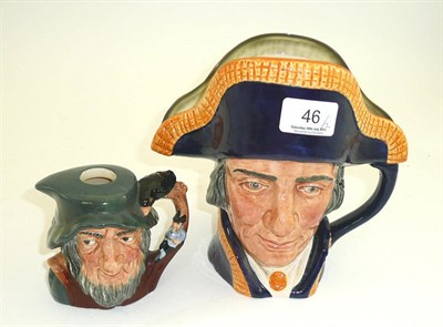 Lot 46 - A Royal Doulton large character jug - Lord Nelson and a smaller jug - Rip Van Winkle