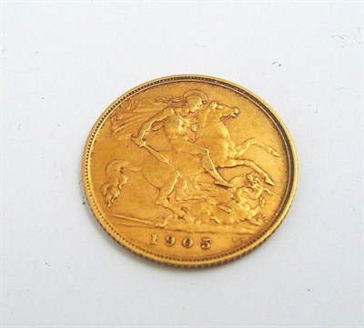 Lot 67 - Half sovereign, dated 1905