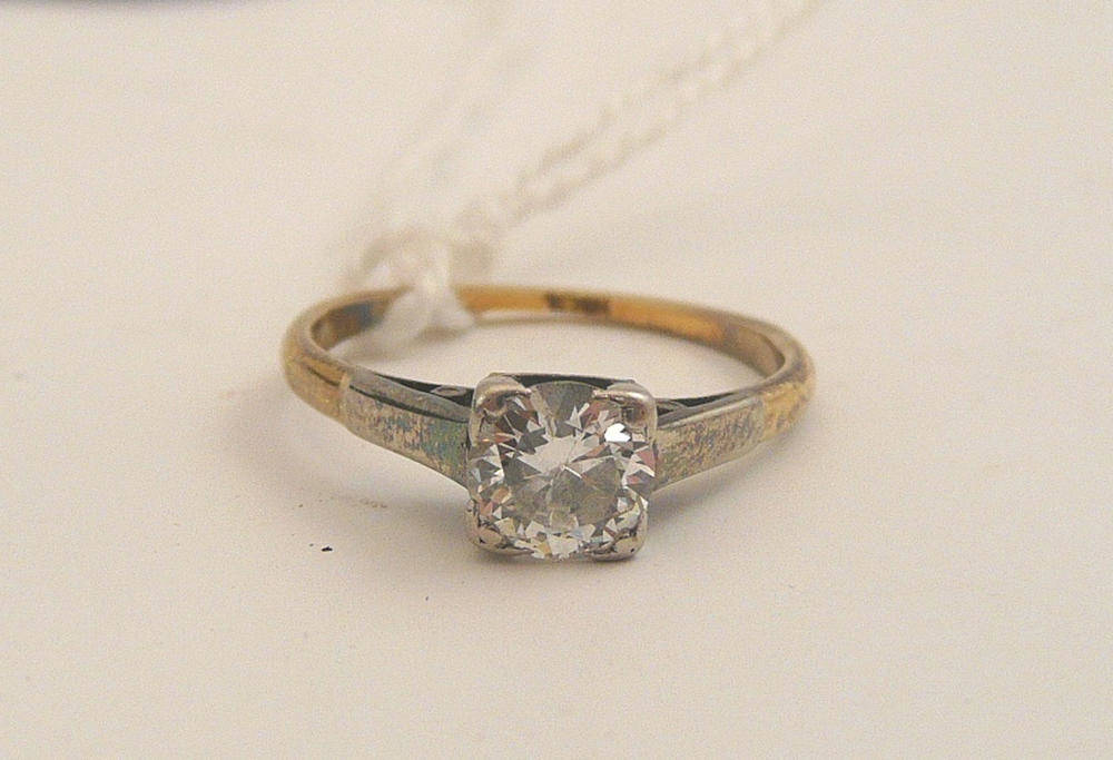 Lot 79 - A diamond solitaire ring, 0.60 ct approximately, circa 1930's