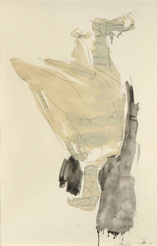 Lot 590 - George Baselitz (b. 1938)   "Adler 1977 " Signed and dated 28 VI 77, ink and pencil, 87cm by 57.5cm