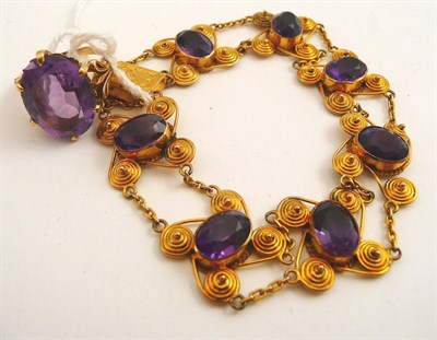 Lot 94 - An amethyst bracelet and ring
