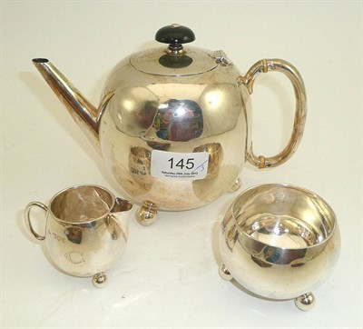 Lot 145 - A bachelor's silver three piece tea service