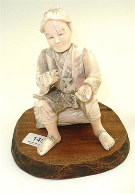 Lot 149 - A 19th century Japanese sectional ivory figure on stand