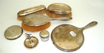 Lot 153 - Seven silver mounted dressing table items