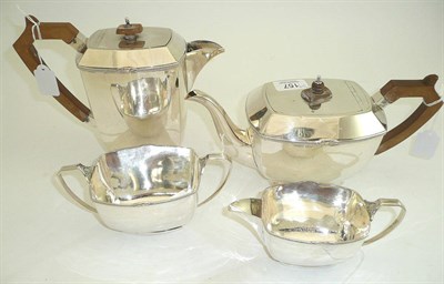 Lot 157 - Silver four piece tea service