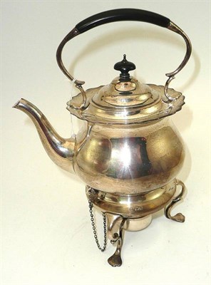 Lot 162 - Silver kettle on stand