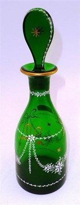 Lot 168 - A green glass decanter and stopper