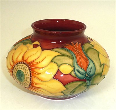 Lot 183 - A William John Moorcroft ";Sunflowers"; pattern vase (boxed)