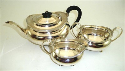 Lot 197 - Silver three piece tea set