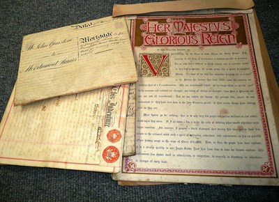 Lot 204 - Collection of theatre programmes, deeds, indenture etc