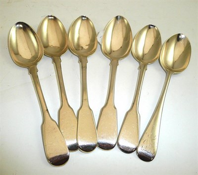 Lot 218 - Six silver dessert spoons