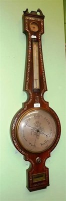 Lot 249 - A 19th Century wheel barometer in a mother of pearl inlaid banjo case