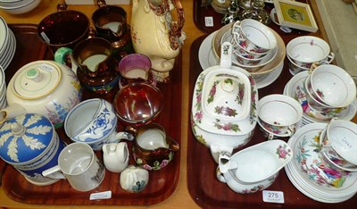 Lot 275 - 19th century tea set, Copeland jar and cover, crested china etc (on two trays)