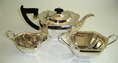 Lot 281 - Three piece silver tea set