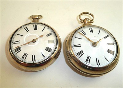 Lot 320 - Two silver pair cased pocket watches