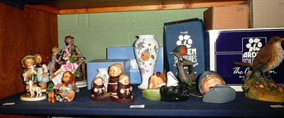 Lot 342 - Three Goebel figures, Wedgwood vase etc