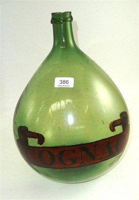 Lot 386 - Large green glass Cognac bottle