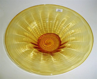 Lot 387 - Whitefriars amber glass flared bowl