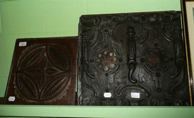 Lot 422 - A pair of oak panels and two smaller panels