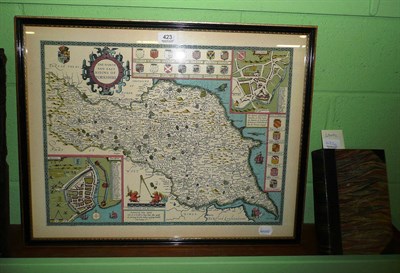 Lot 423 - John Speed framed map The North and East Ridings of Yorkshire and one volume of York and North...