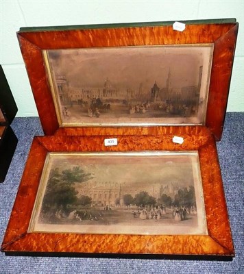 Lot 431 - Pair of 19th century framed prints and a Georgian style mirror