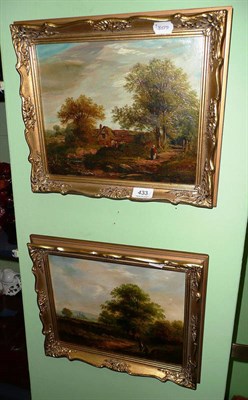 Lot 433 - A pair of oil paintings attributed to William Yates Jnr - Landscapes with figures