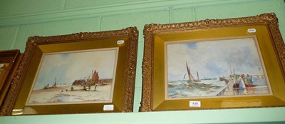 Lot 438 - After T Hardy 'Low Tide' and `Boulogne', a pair of watercolours