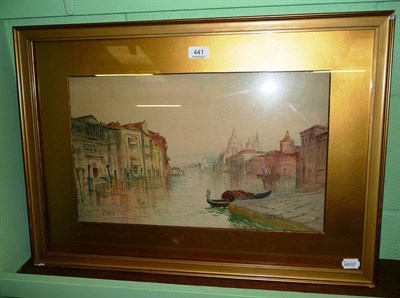 Lot 441 - J de Ravenaux, 'Venice', watercolour