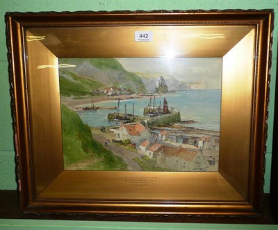 Lot 442 - T S Hutton - 'A Haven under a hill,  Burnmouth', watercolour