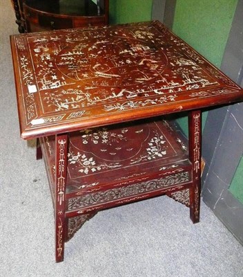 Lot 468 - A Chinese occasional table inlaid with bone