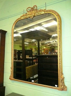 Lot 475 - A Victorian arched overmantel mirror