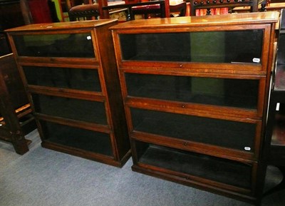 Lot 482 - Two oak four height stacking bookcases