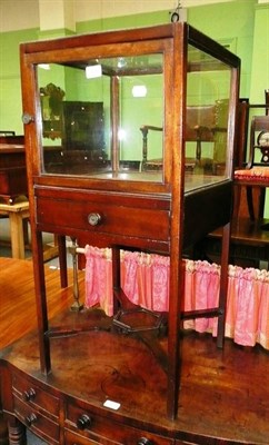 Lot 496 - A mahogany glazed display cabinet, converted from a bedside cabinet