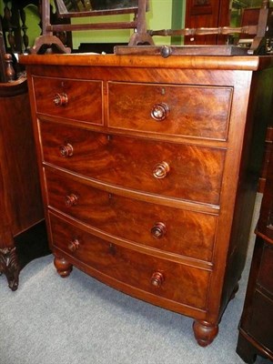 Lot 595 - A Victorian bow front five drawer chest