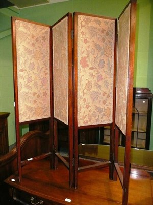 Lot 597 - A small mahogany framed three fold screen