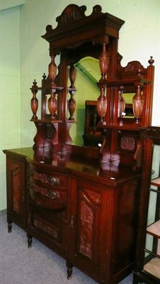 Lot 608 - An Art Nouveau walnut mirror back sideboard