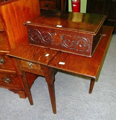 Lot 616 - An 18th century oak bible box and an oak table (2)