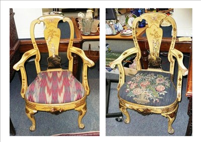 Lot 631 - Two lacquer armchairs (formerly Gleneagles Hotel)