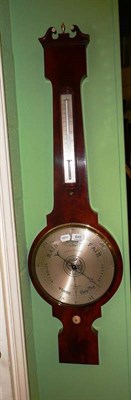 Lot 640 - Mahogany wheel barometer by W & A Johnston of Stirling