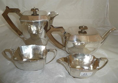 Lot 23 - A four piece silver tea set