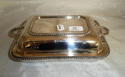 Lot 35 - A silver entree dish and cover