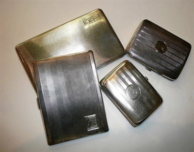 Lot 63 - Three silver cigarette and a plated case