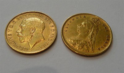 Lot 73 - Two half sovereigns