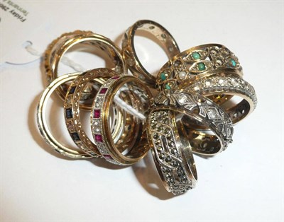 Lot 92 - Assorted 9ct gold and other eternity rings (mainly a.f.) (10)