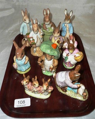 Lot 108 - Ten Beswick Beatrix Potter rabbit figures