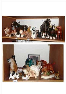 Lot 111 - A collection of Beswick, Melba, Mdina etc on two shelves