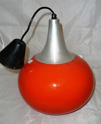 Lot 133 - Orange plastic retro centre light fitting